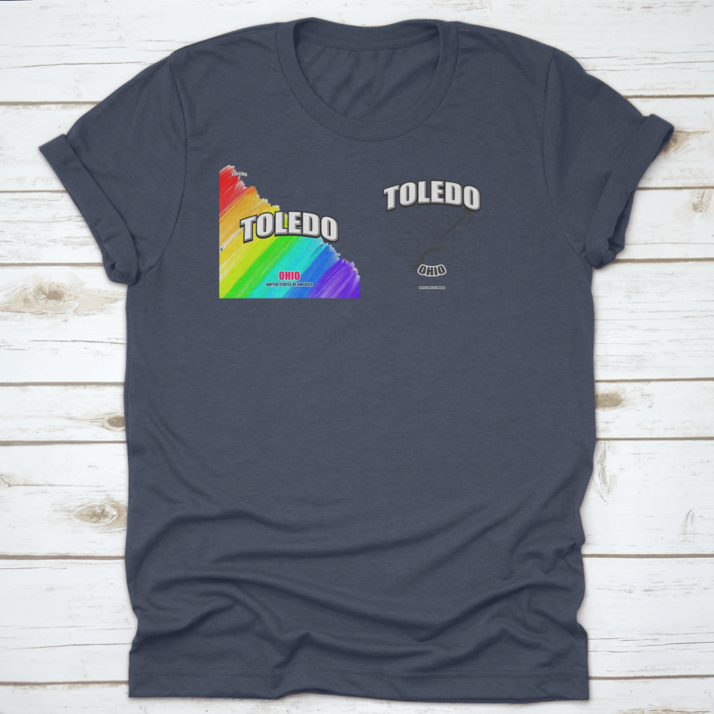 Toledo city vector design t-shirt on a white background, showcasing a modern and stylish look.