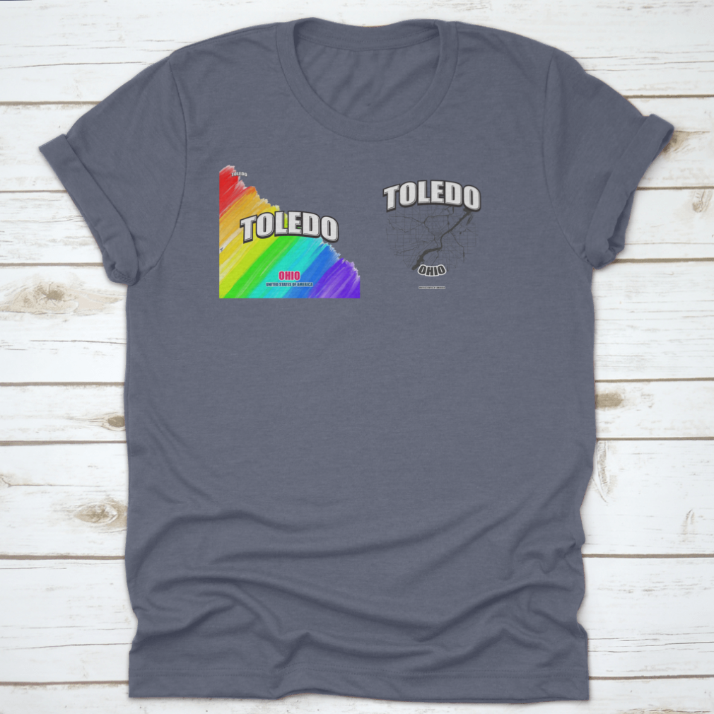 Toledo city vector design t-shirt on a white background, showcasing a modern and stylish look.