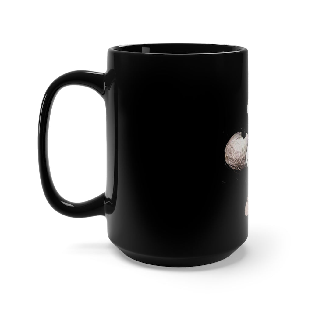 Tomas Black Mug 15oz, a stylish black ceramic mug with a C-handle, perfect for coffee and tea lovers.