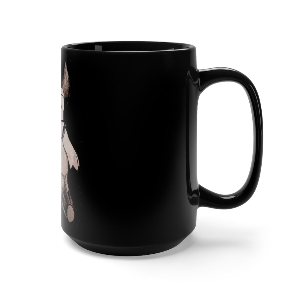 Tomas Black Mug 15oz, a stylish black ceramic mug with a C-handle, perfect for coffee and tea lovers.