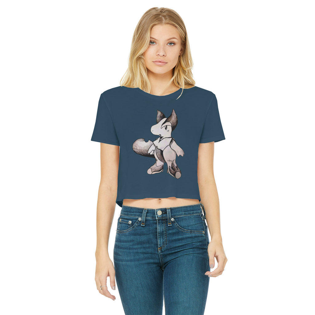 Tomas Classic Women's Cropped Raw Edge T-Shirt in various colors, showcasing its round neck, short sleeves, and raw edge hem.