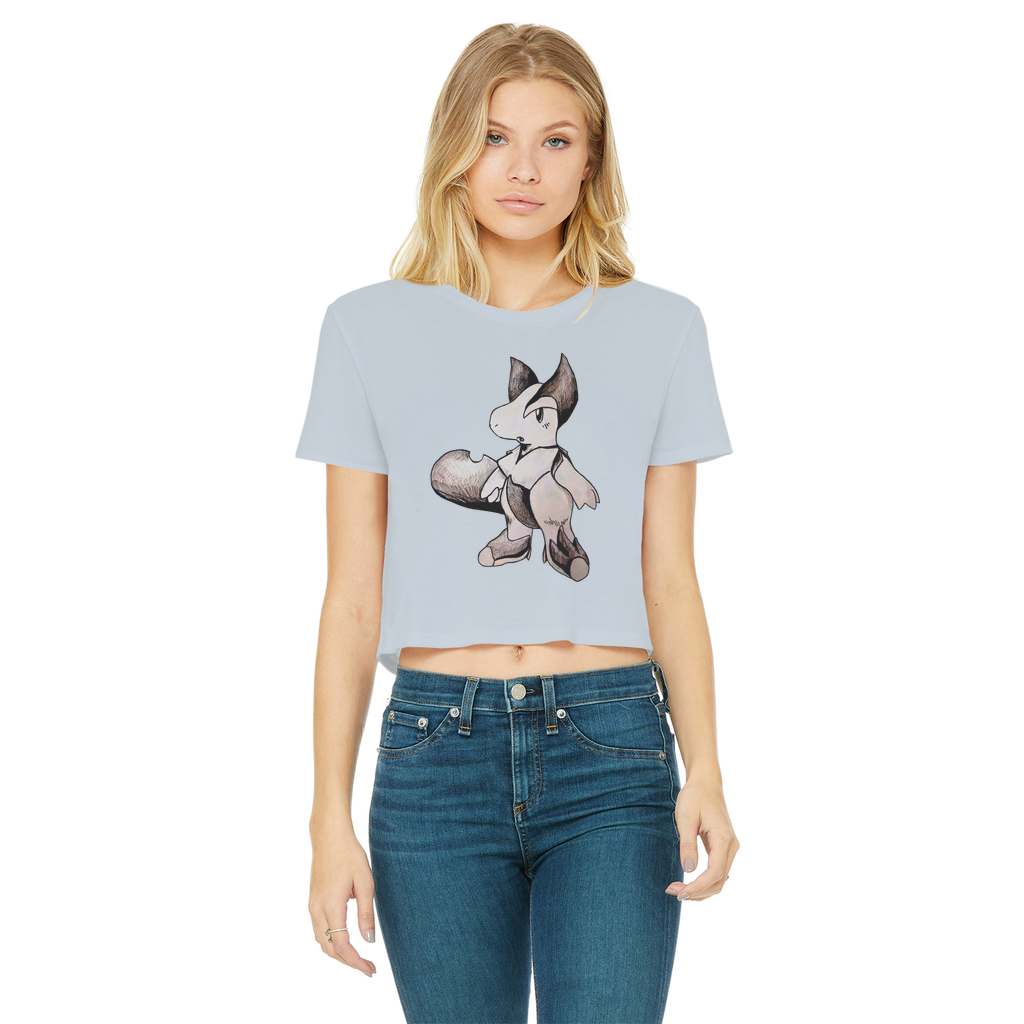 Tomas Classic Women's Cropped Raw Edge T-Shirt in various colors, showcasing its round neck, short sleeves, and raw edge hem.