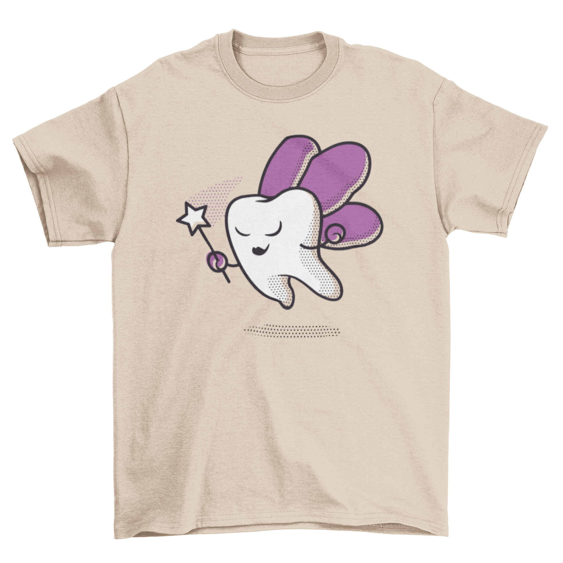 A cute children's t-shirt featuring a cartoon tooth fairy design, perfect for kids who love the tooth fairy tradition.