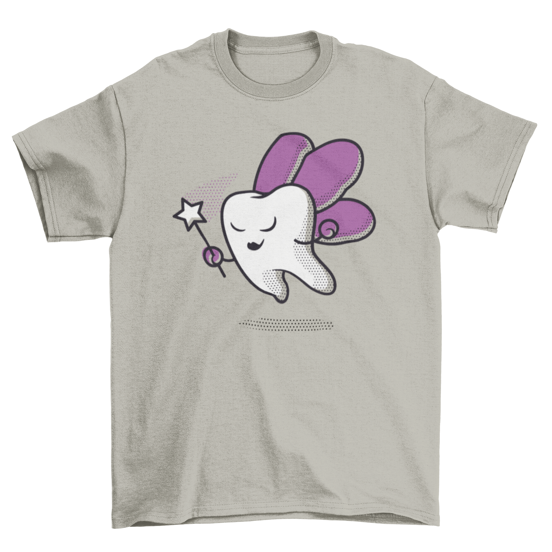 A cute children's t-shirt featuring a cartoon tooth fairy design, perfect for kids who love the tooth fairy tradition.