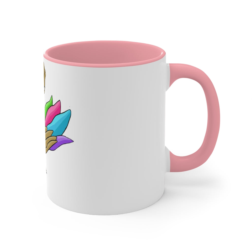 Toudan Accent Mug featuring a white exterior with a colored interior, available in red, pink, and black options, showcasing its stylish design.