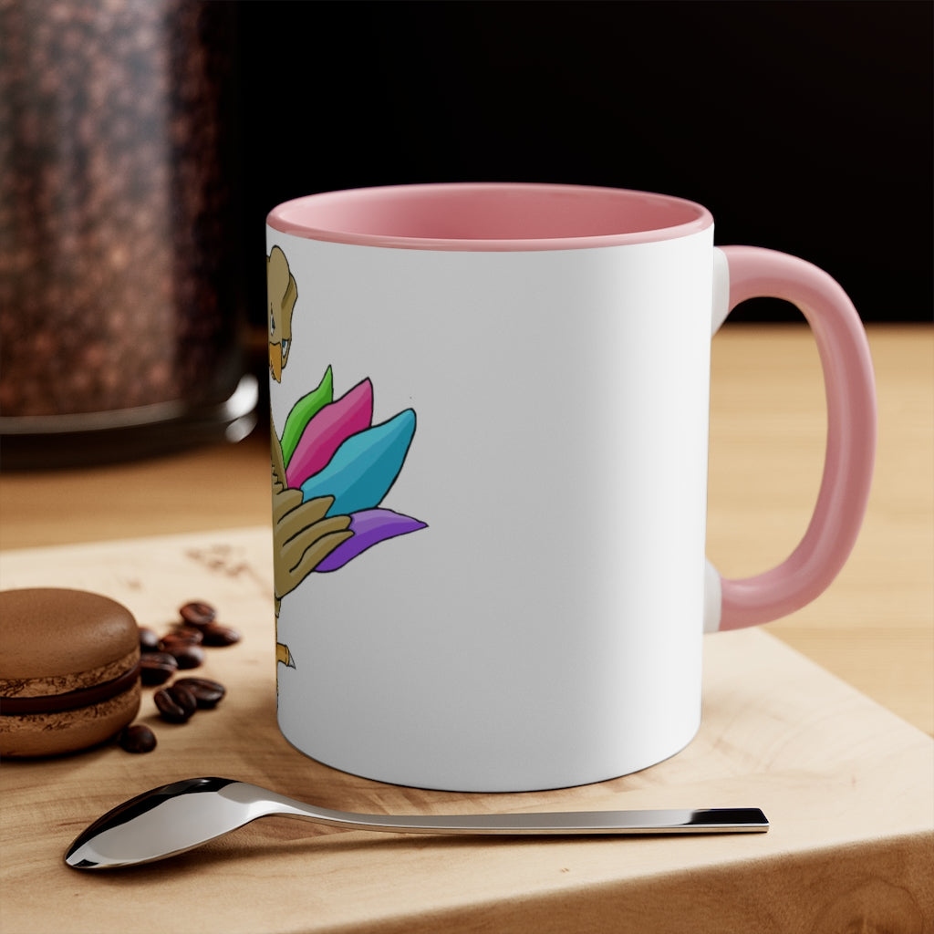 Toudan Accent Mug featuring a white exterior with a colored interior, available in red, pink, and black options, showcasing its stylish design.