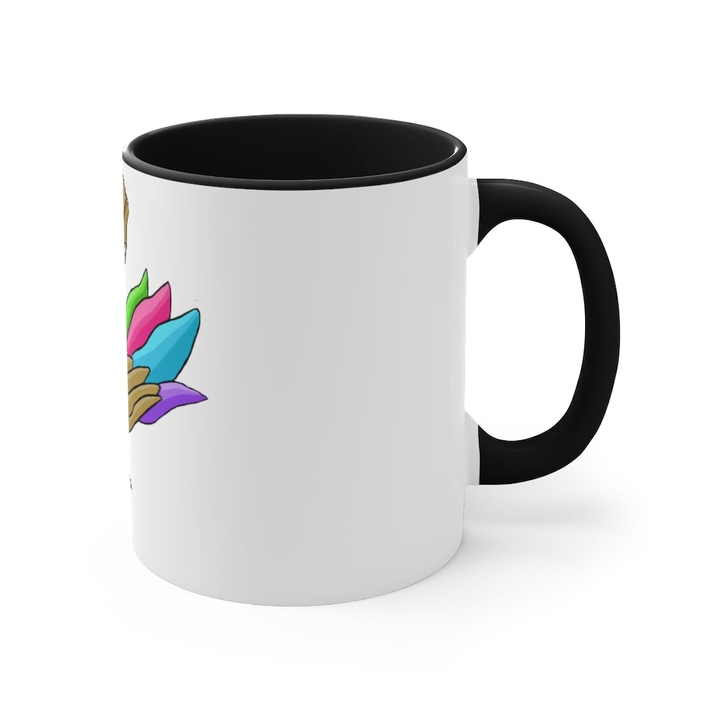 Toudan Accent Mug featuring a white exterior with a colored interior, available in red, pink, and black options, showcasing its stylish design.