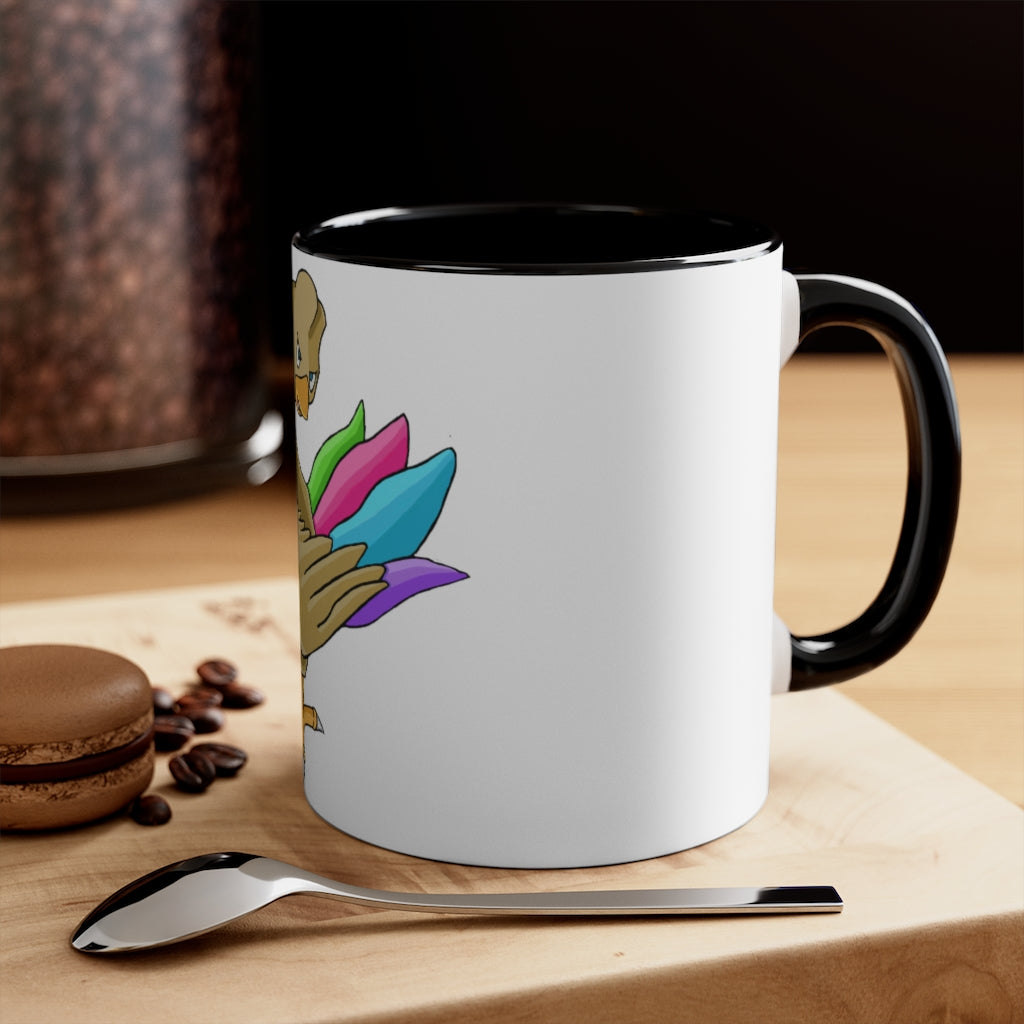 Toudan Accent Mug featuring a white exterior with a colored interior, available in red, pink, and black options, showcasing its stylish design.