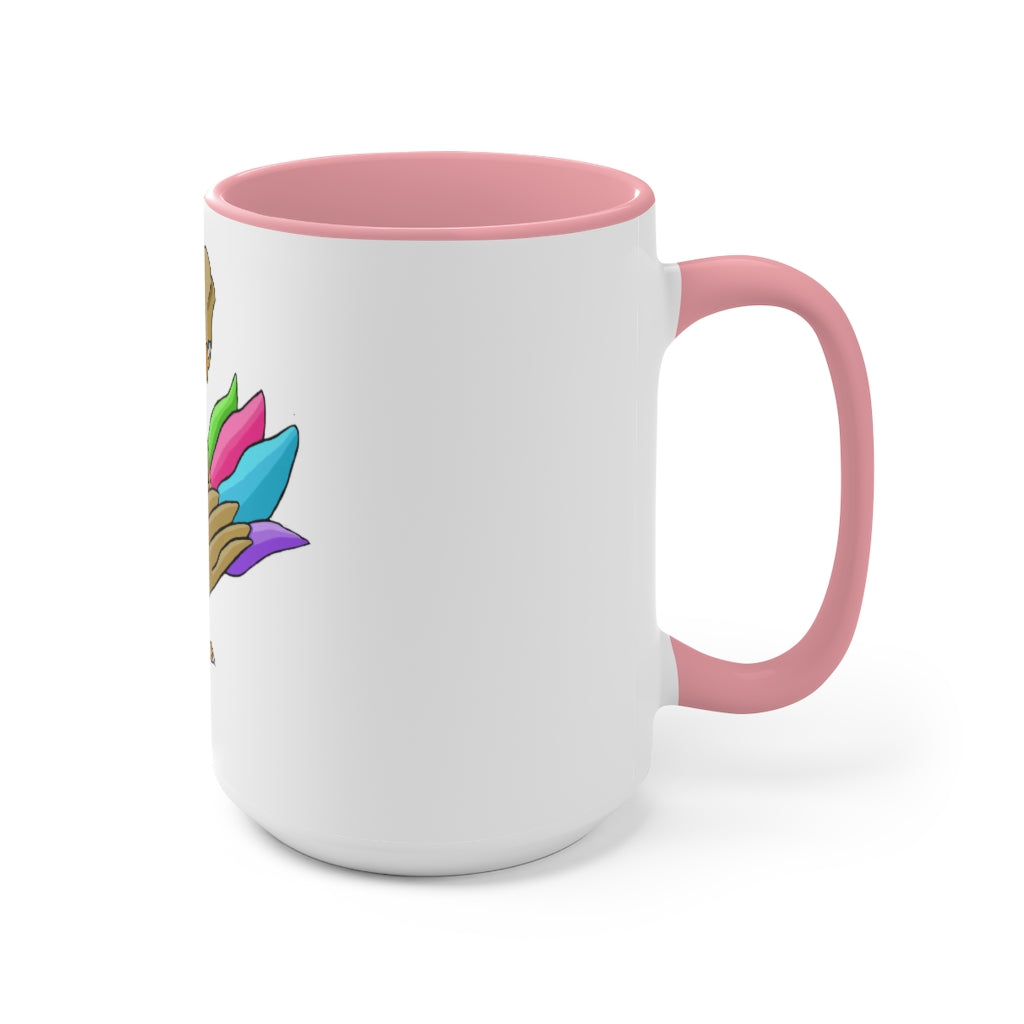 Toudan Accent Mug featuring a white exterior with a colored interior, available in red, pink, and black options, showcasing its stylish design.