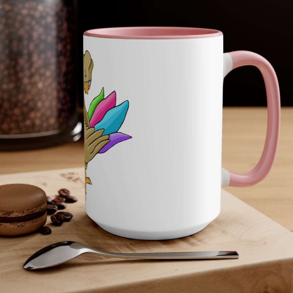 Toudan Accent Mug featuring a white exterior with a colored interior, available in red, pink, and black options, showcasing its stylish design.