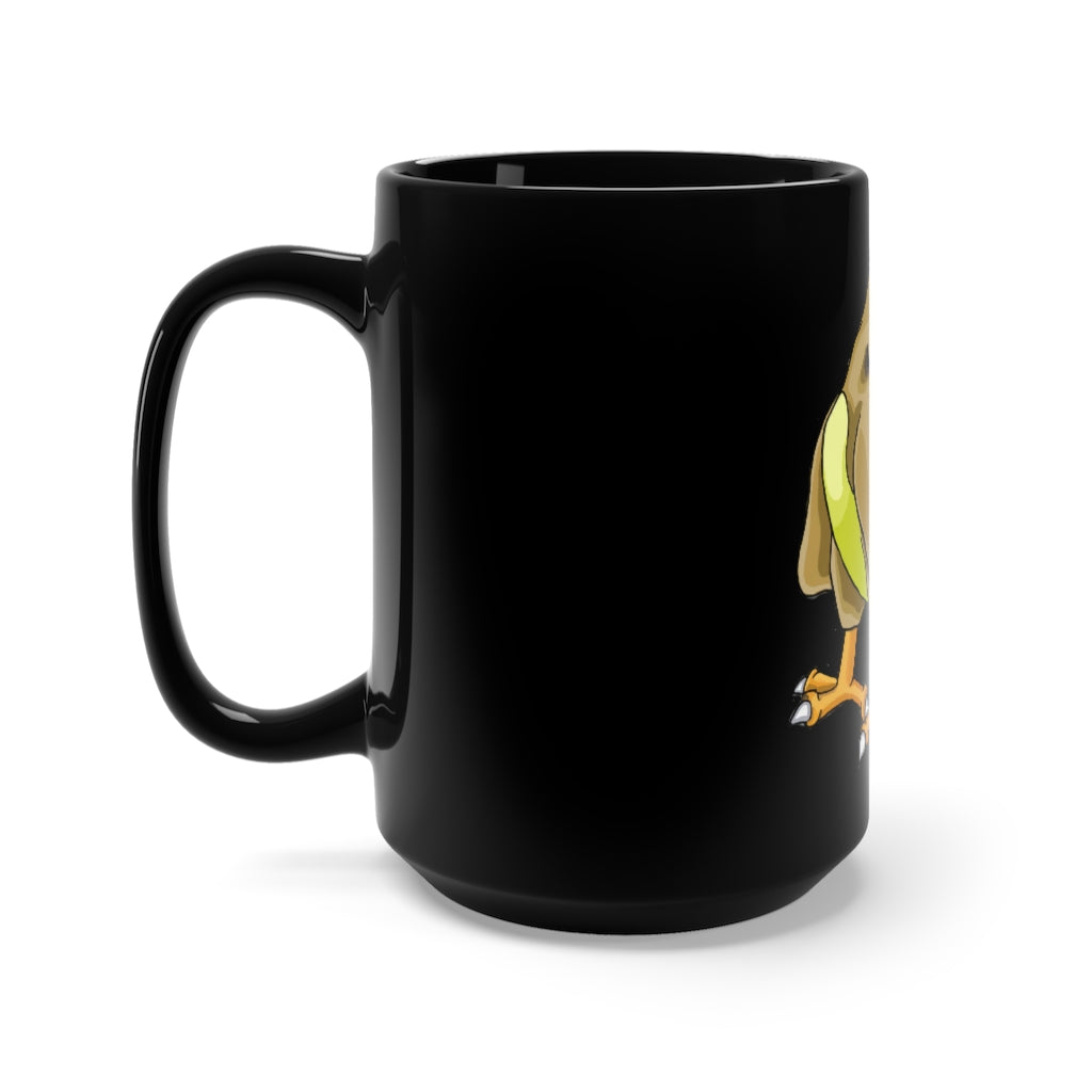 Toudan Black Mug 15oz featuring a sleek black ceramic design with rounded corners and a comfortable C-handle.