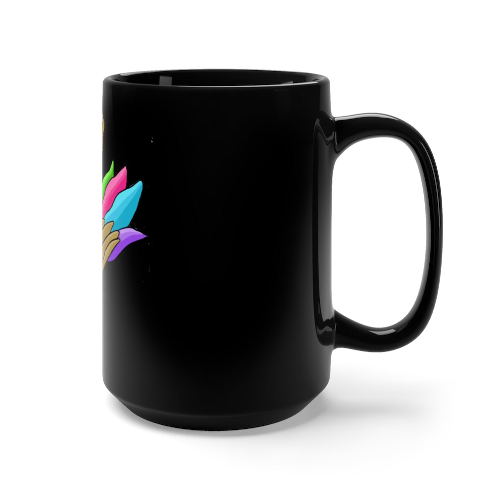 Toudan Black Mug 15oz featuring a sleek black ceramic design with rounded corners and a comfortable C-handle.