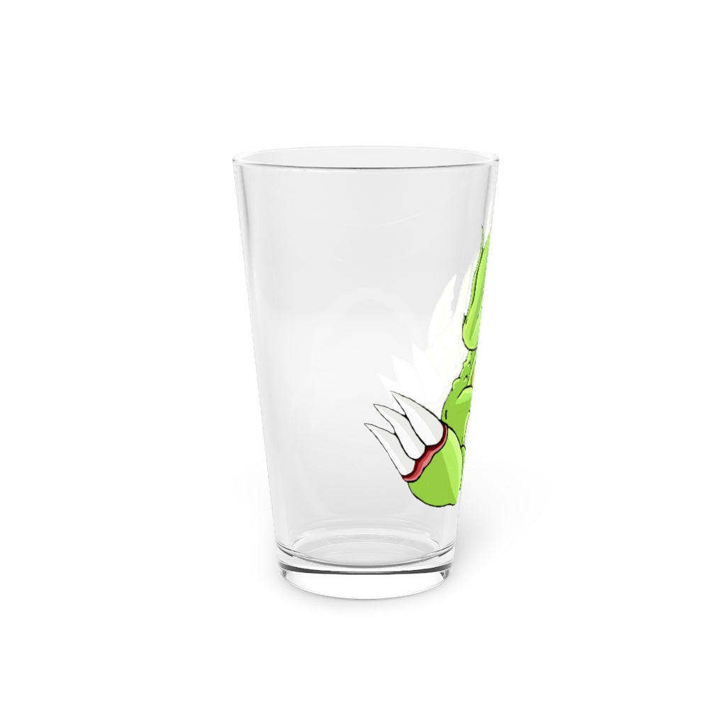 Toxcana Pint Glass, 16oz, clear glass with custom printing options, perfect for beverages.