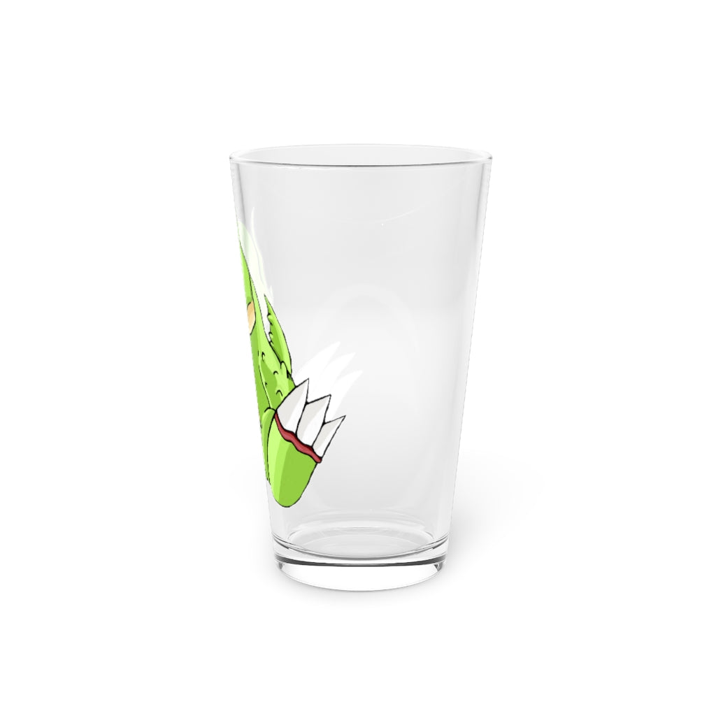 Toxcana Pint Glass, 16oz, clear glass with custom printing options, perfect for beverages.