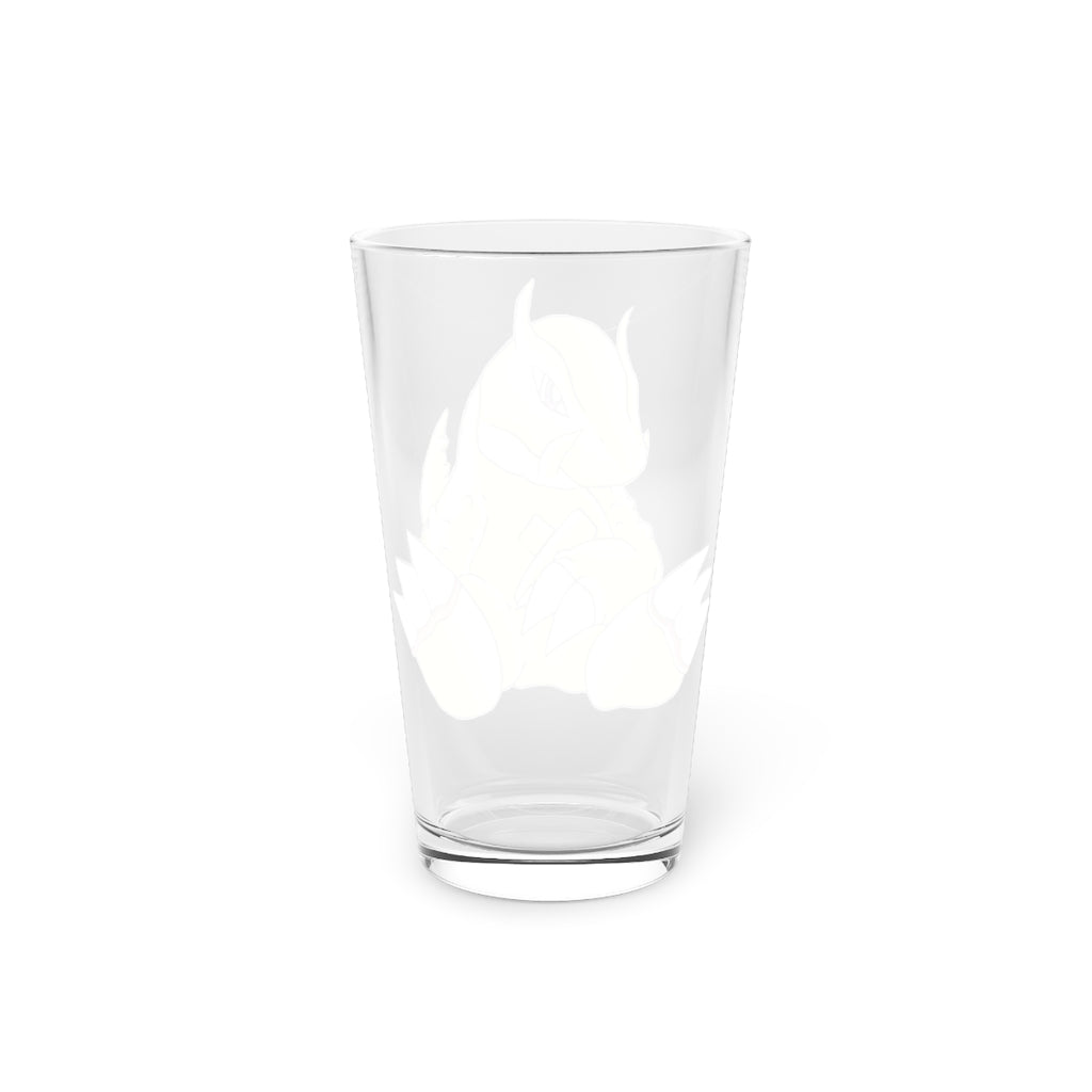 Toxcana Pint Glass, 16oz, clear glass with custom printing options, perfect for beverages.