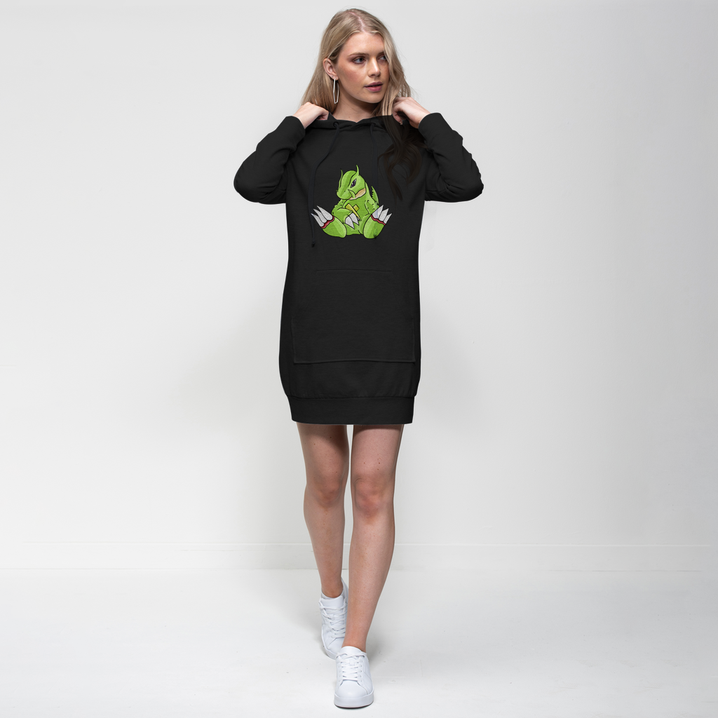 Toxcana Premium Adult Hoodie Dress featuring a relaxed fit, hood, and kangaroo pocket in a stylish design.