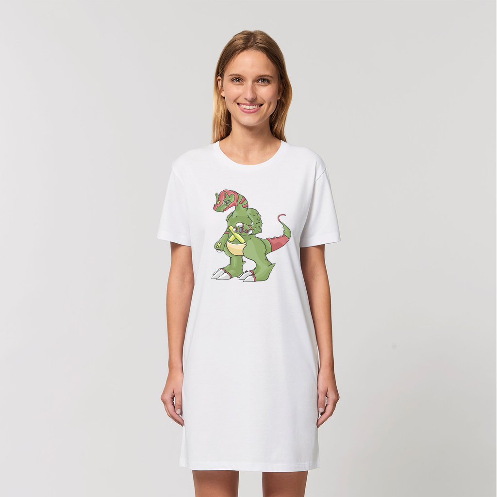 Toxicann Organic T-Shirt Dress in various colors, showcasing its soft fabric and stylish design.