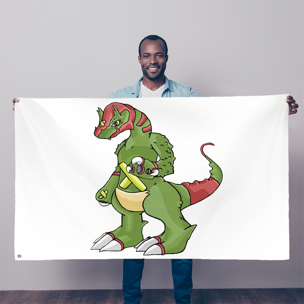 Toxicann Sublimation Flag measuring 5FT x 3FT, made of durable polyester fabric with vibrant colors and double-stitched edges.