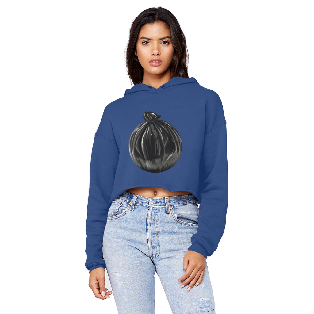 Trash Bag Unisex Cropped Raw Edge Boyfriend Hoodie in various colors, showcasing its trendy cropped design and soft fabric.