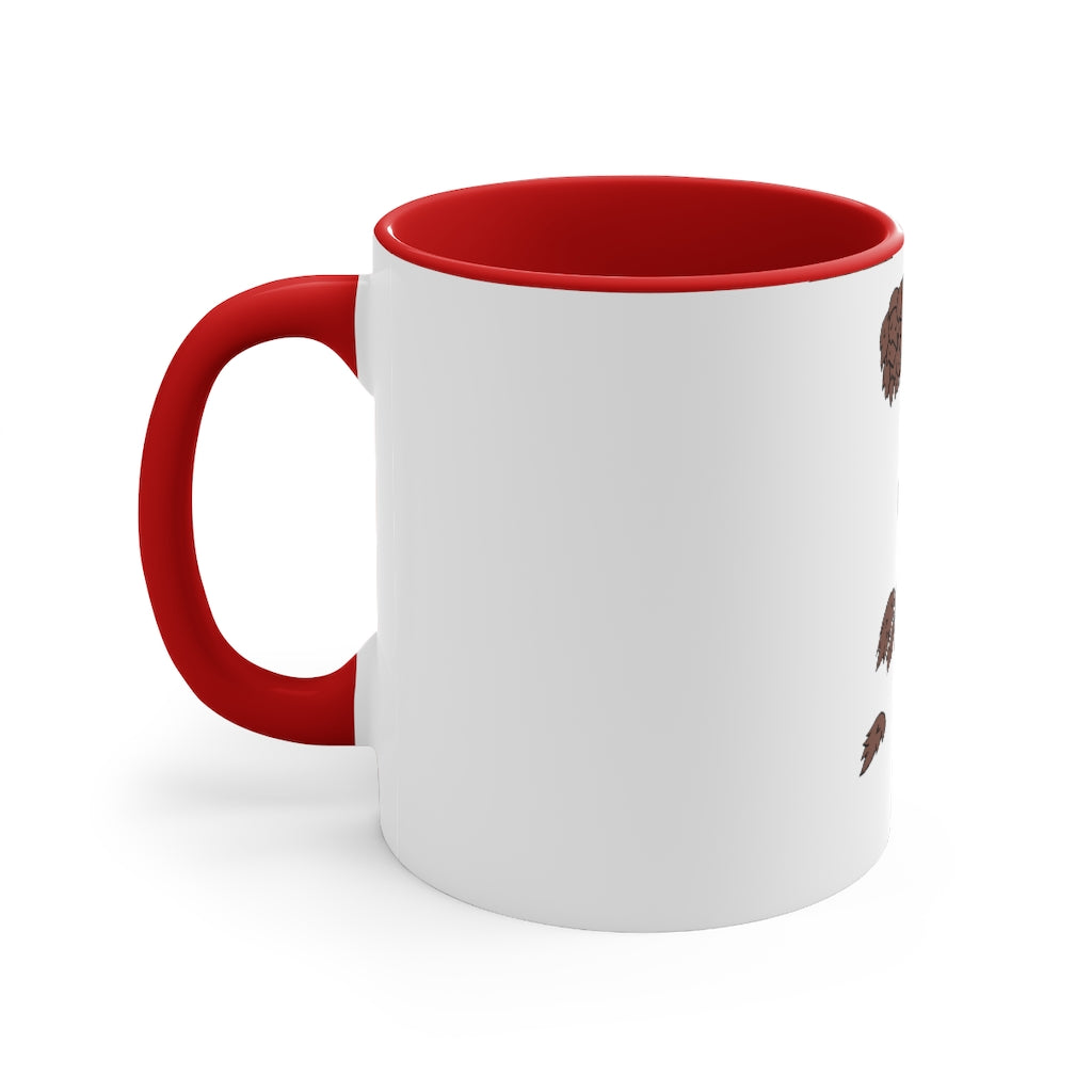 Tree Accent Coffee Mug, 11oz with two-tone design and comfortable C-handle, perfect for coffee lovers.