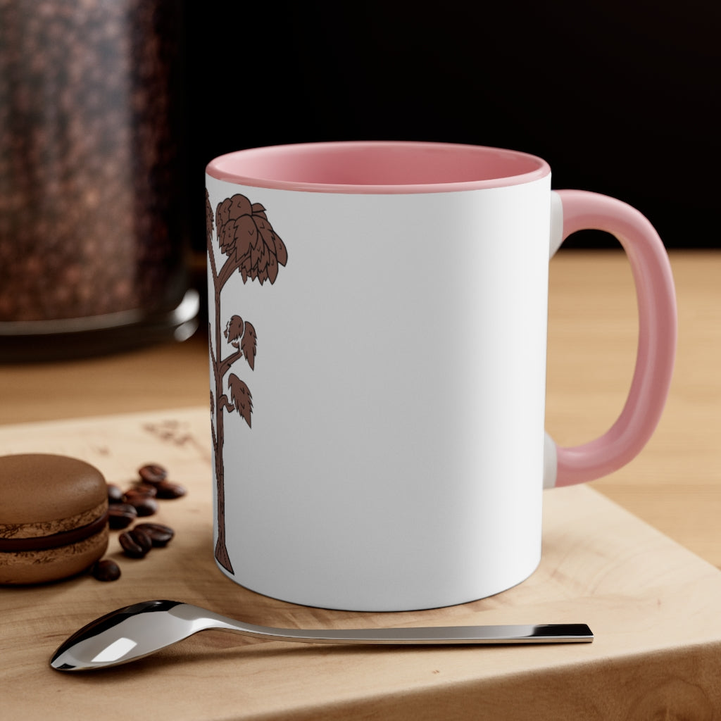 Tree Accent Coffee Mug, 11oz with two-tone design and comfortable C-handle, perfect for coffee lovers.