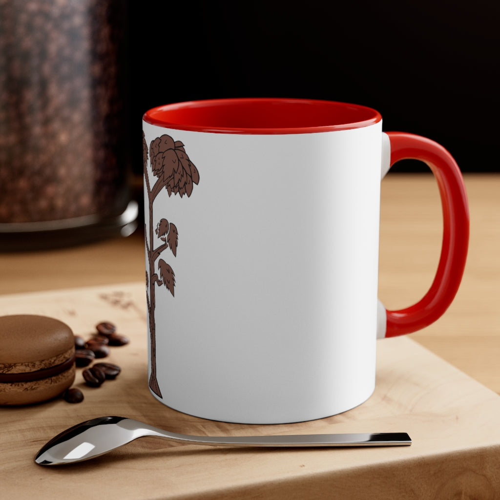 Tree Accent Coffee Mug, 11oz with two-tone design and comfortable C-handle, perfect for coffee lovers.