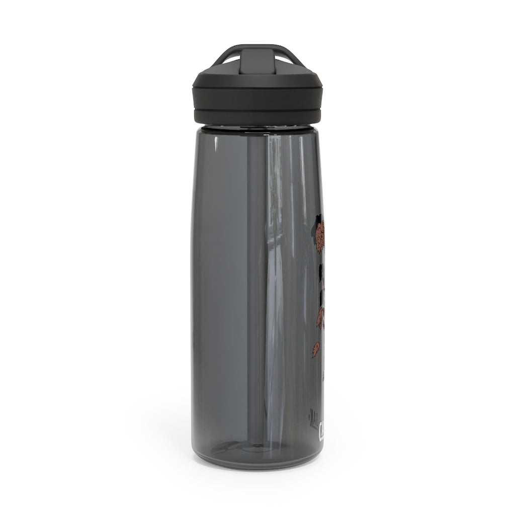 Tree CamelBak Eddy® Water Bottle in 20oz and 25oz sizes, showcasing its durable Tritan™ material and spill-proof design.