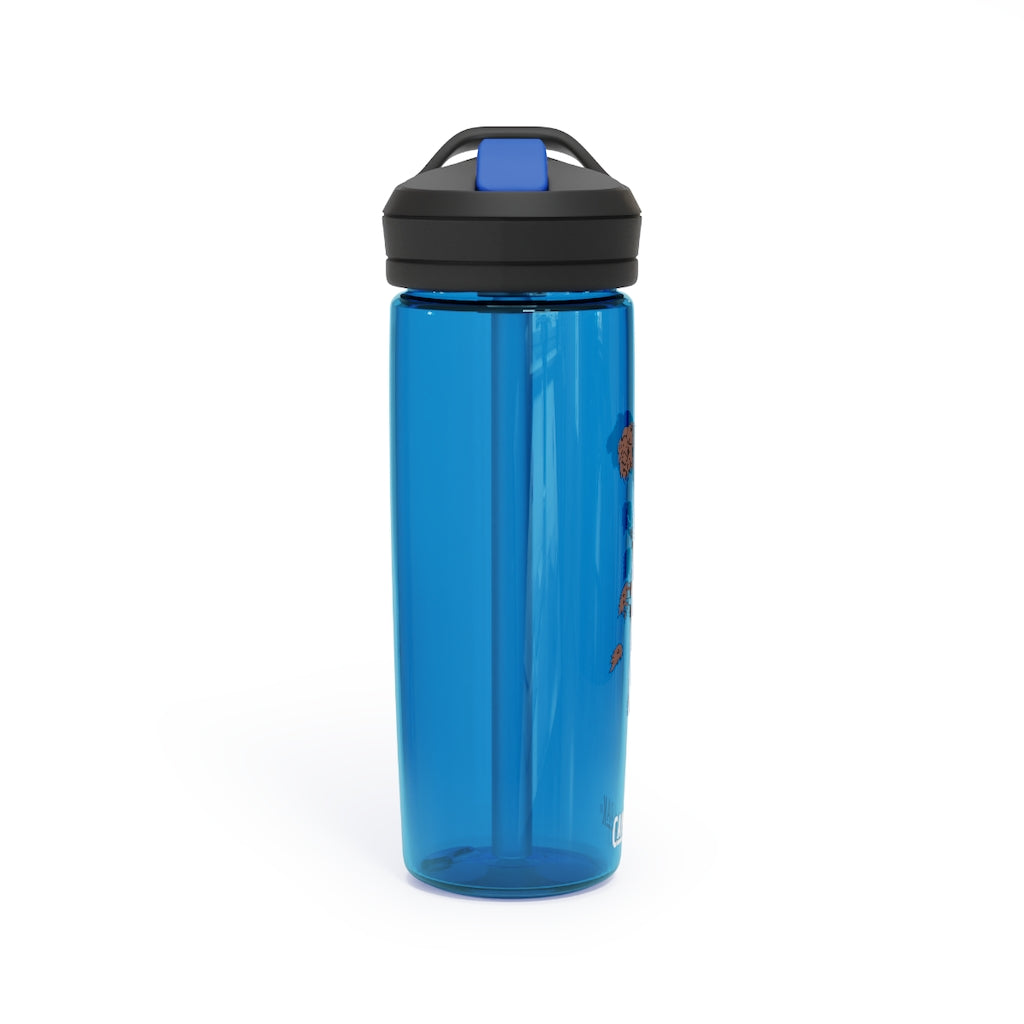 Tree CamelBak Eddy® Water Bottle in 20oz and 25oz sizes, showcasing its durable Tritan™ material and spill-proof design.