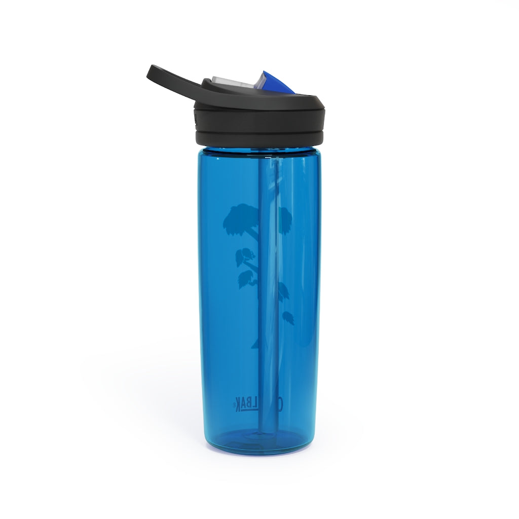 Tree CamelBak Eddy® Water Bottle in 20oz and 25oz sizes, showcasing its durable Tritan™ material and spill-proof design.