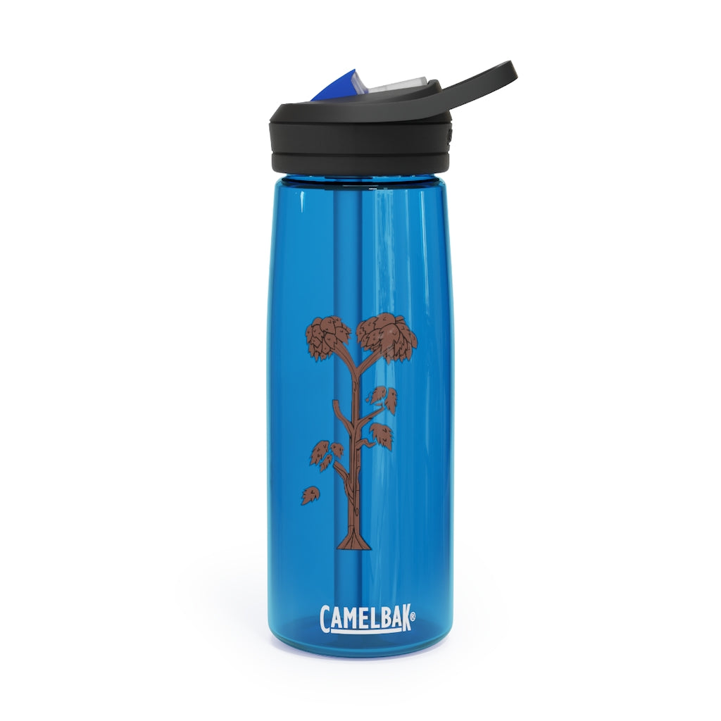 Tree CamelBak Eddy® Water Bottle in 20oz and 25oz sizes, showcasing its durable Tritan™ material and spill-proof design.