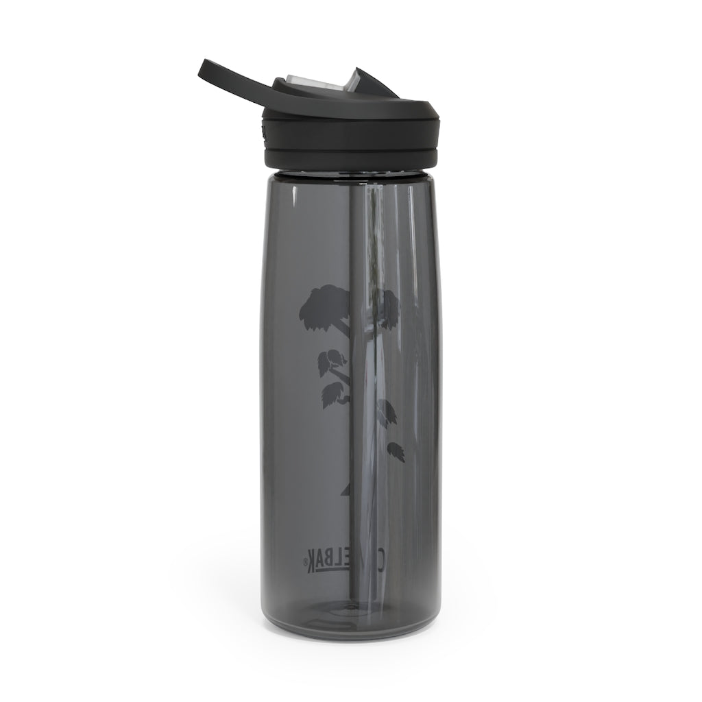 Tree CamelBak Eddy® Water Bottle in 20oz and 25oz sizes, showcasing its durable Tritan™ material and spill-proof design.