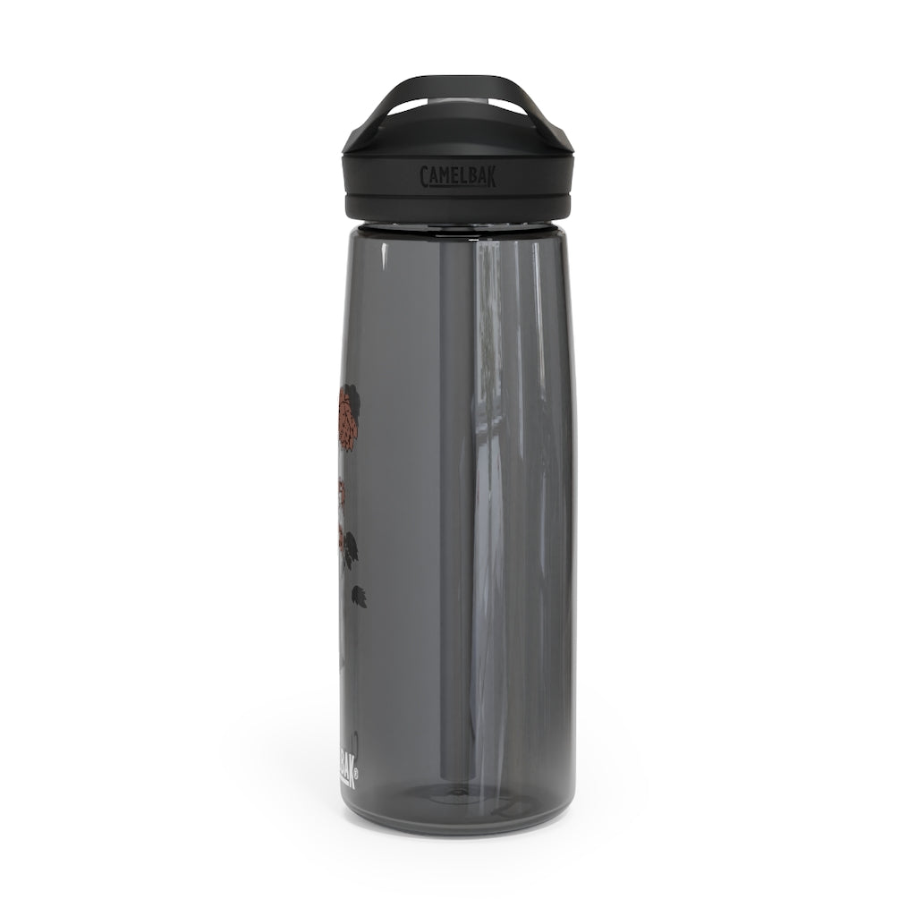 Tree CamelBak Eddy® Water Bottle in 20oz and 25oz sizes, showcasing its durable Tritan™ material and spill-proof design.