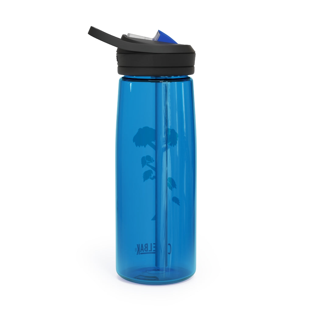 Tree CamelBak Eddy® Water Bottle in 20oz and 25oz sizes, showcasing its durable Tritan™ material and spill-proof design.