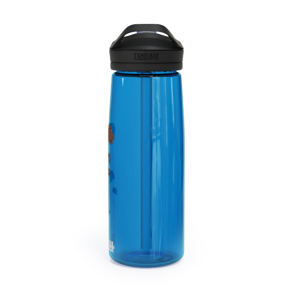 Tree CamelBak Eddy® Water Bottle in 20oz and 25oz sizes, showcasing its durable Tritan™ material and spill-proof design.