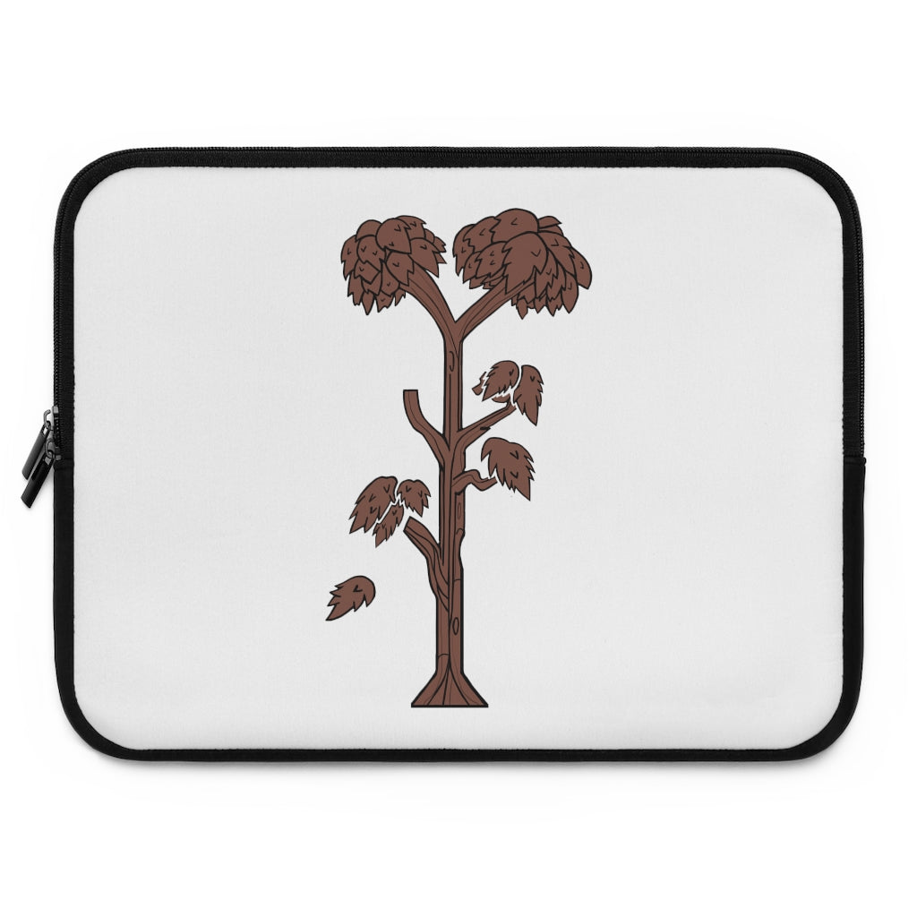 Tree Laptop Sleeve featuring a customizable front design and black polyester back, ideal for protecting laptops during travel.