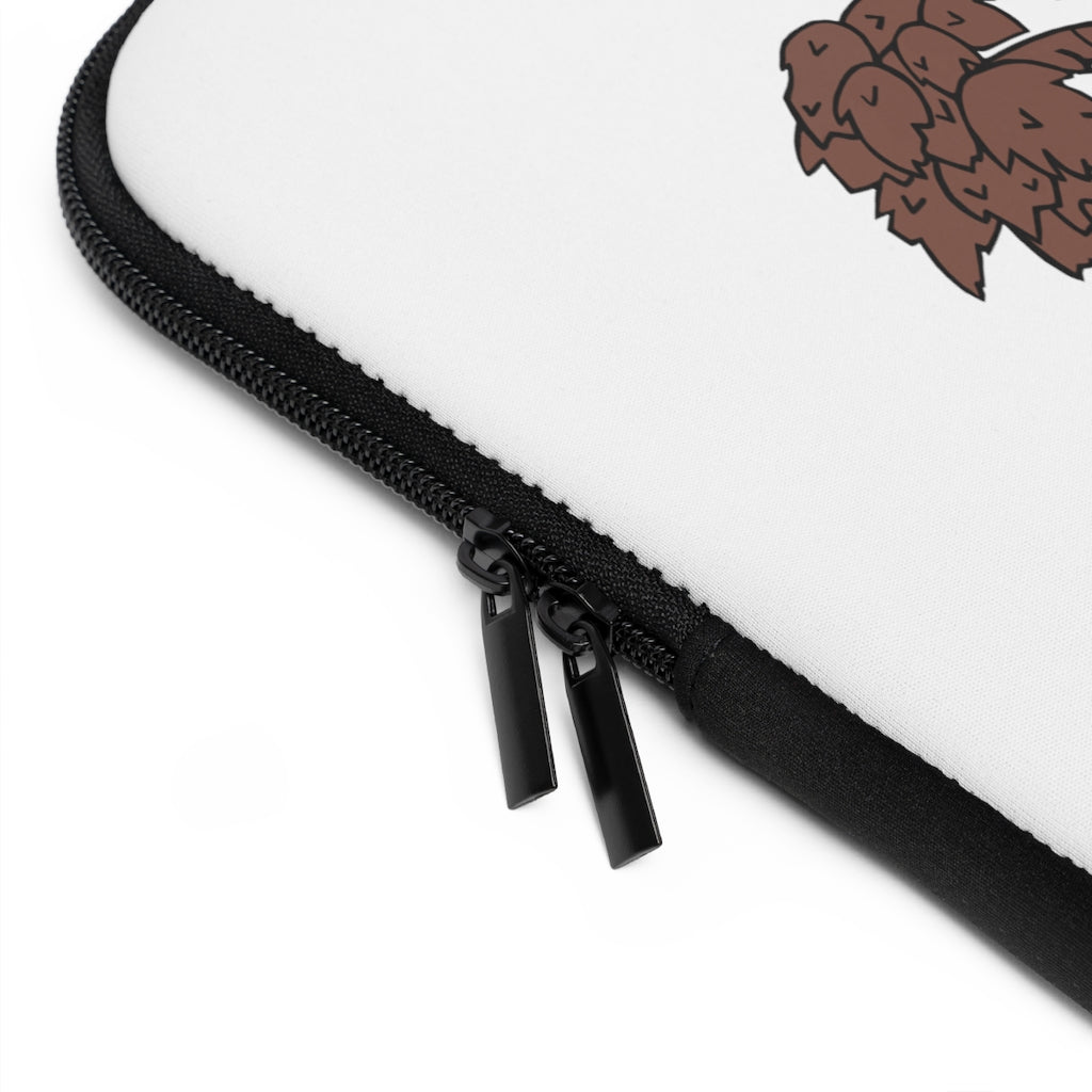 Tree Laptop Sleeve featuring a customizable front design and solid black back, made from water-resistant neoprene material.