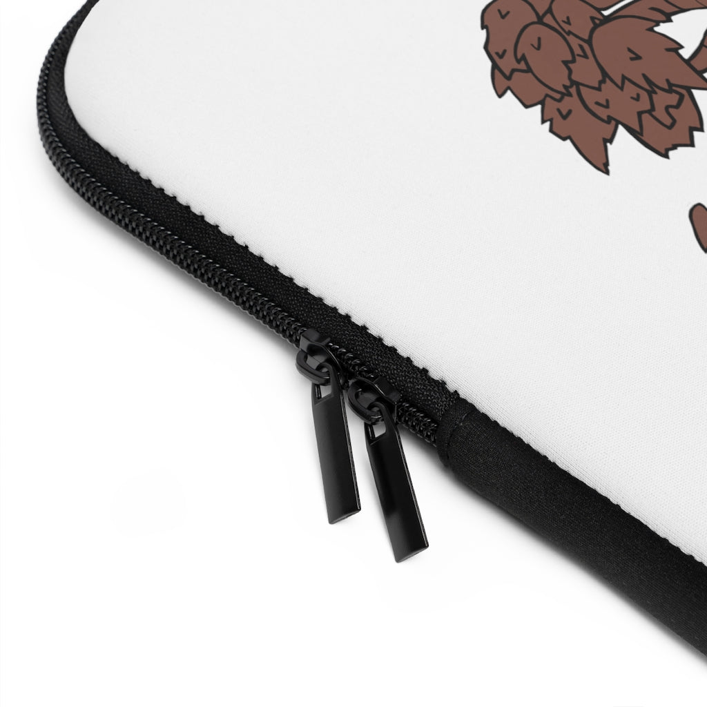 Tree Laptop Sleeve featuring a customizable front design and solid black back, made from water-resistant neoprene material.