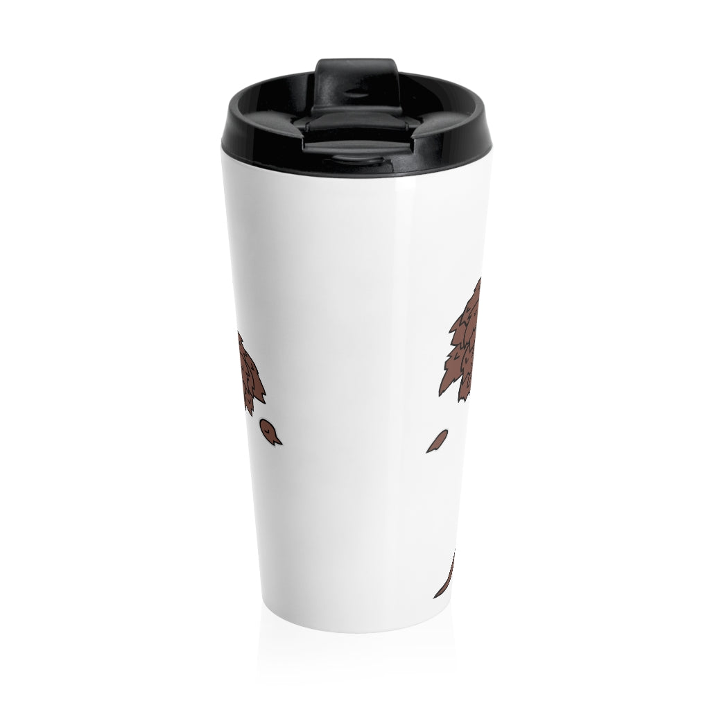 Tree Stainless Steel Travel Mug with black lid and vibrant design, perfect for coffee and tea lovers.