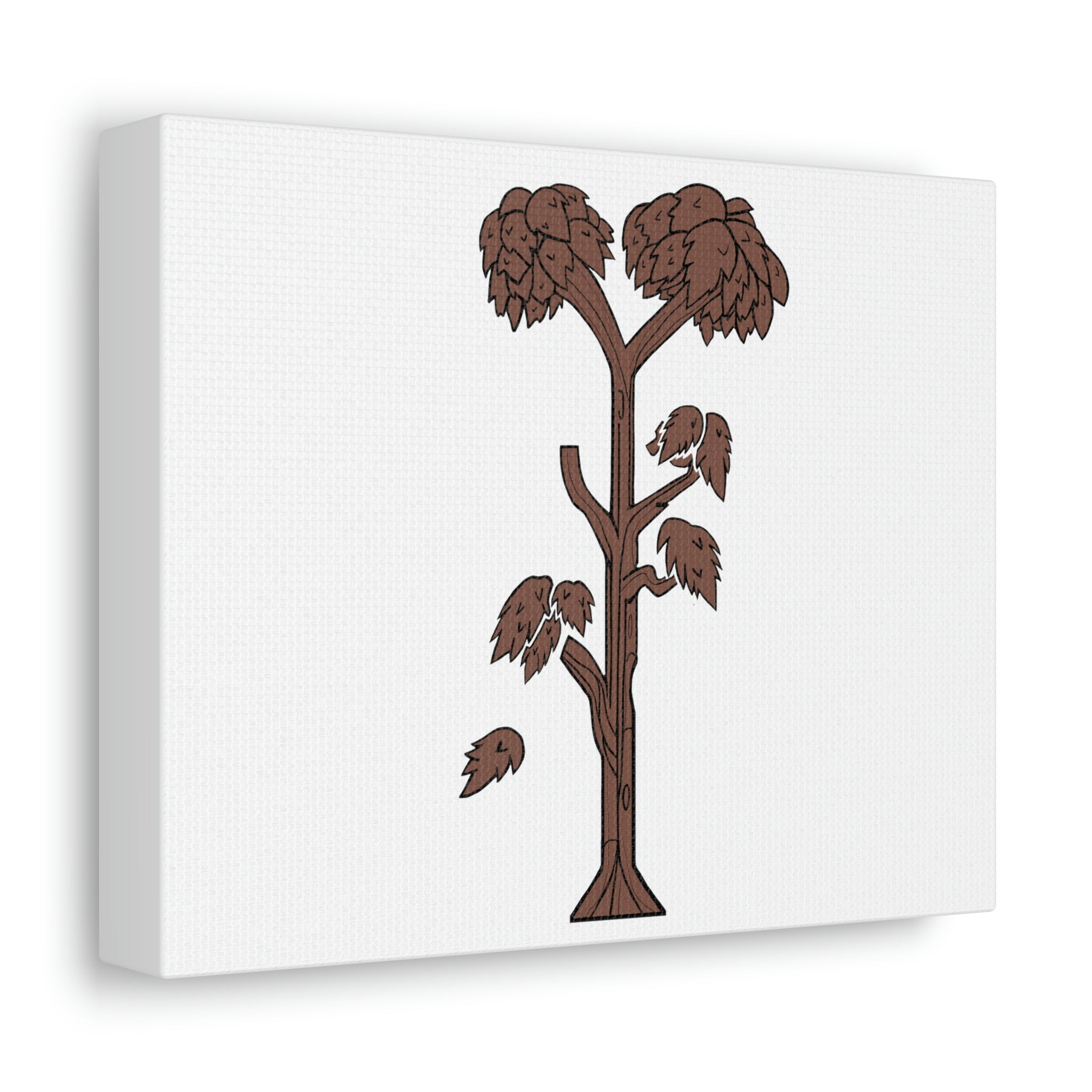 A beautifully printed Tree Stretched Canvas on a wooden frame, showcasing vibrant colors and intricate details, perfect for indoor decoration.