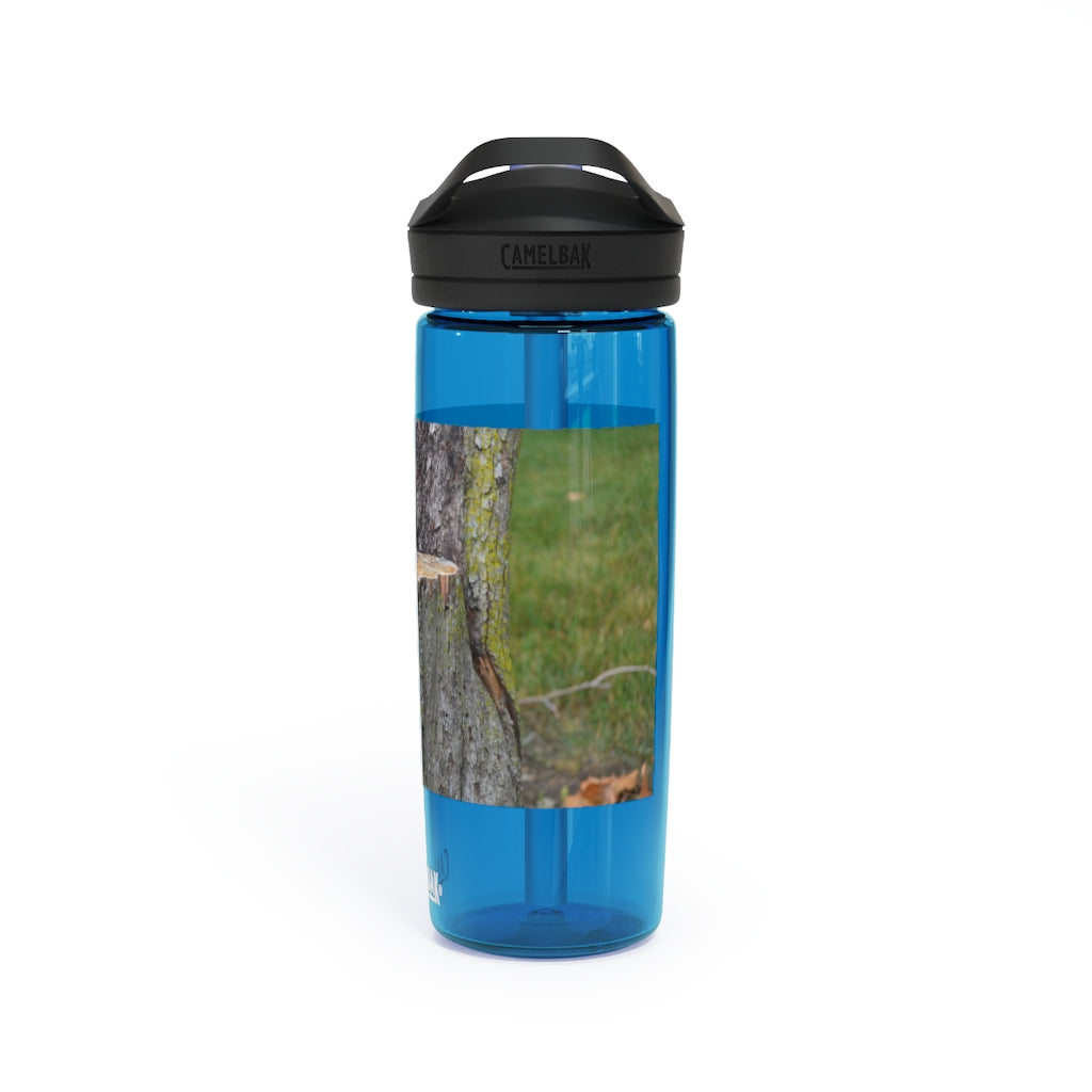 Tree Stump CamelBak Eddy® Water Bottle in 20oz and 25oz sizes, showcasing its durable design and personalized style.