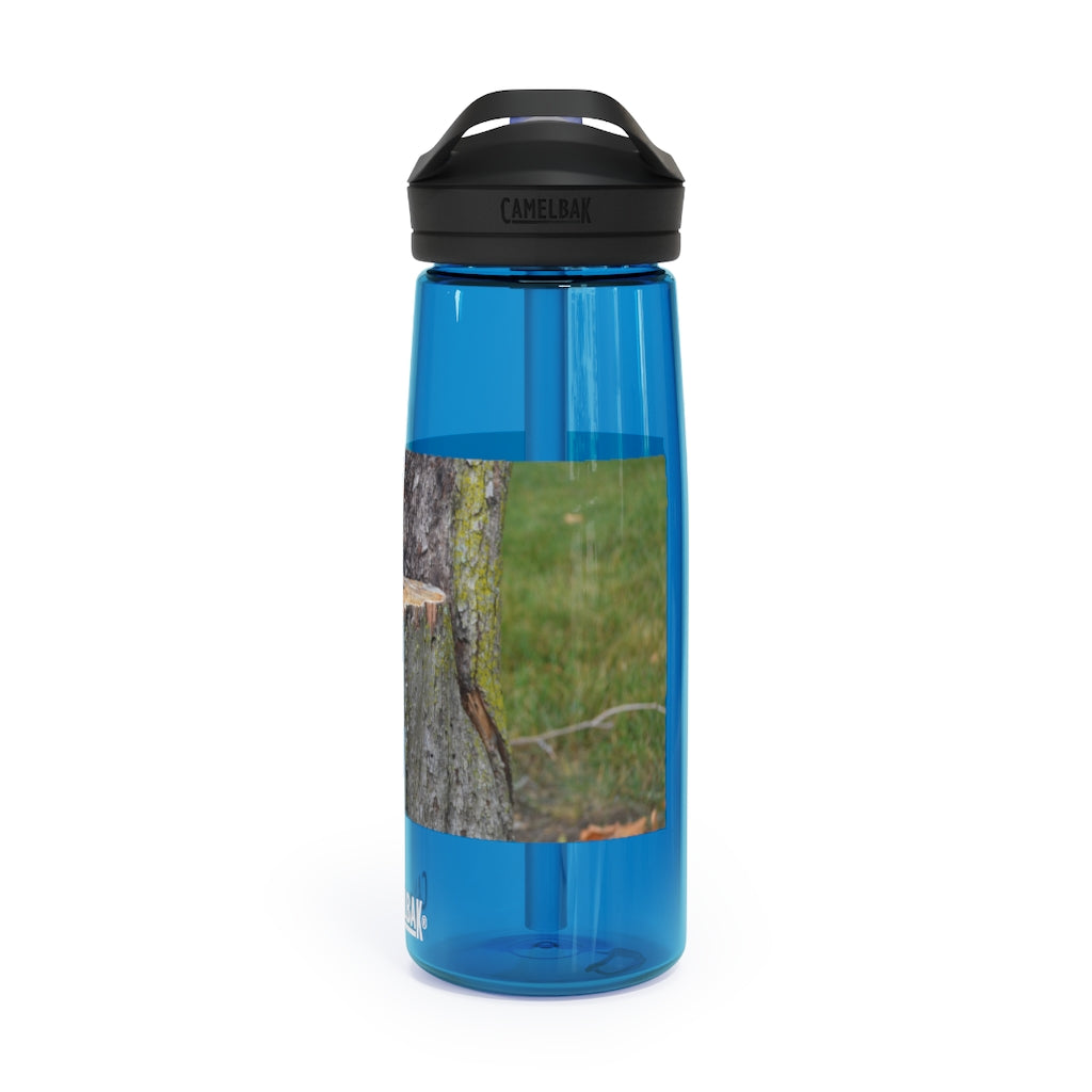 Tree Stump CamelBak Eddy® Water Bottle in 20oz and 25oz sizes, showcasing its durable design and personalized style.