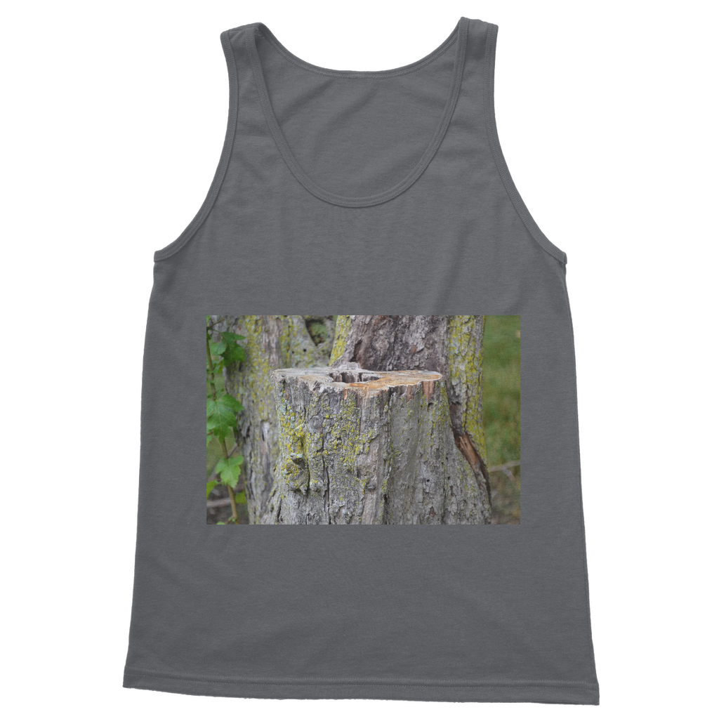 Tree Stump Classic Adult Vest Top in various colors, showcasing its unisex design and high-quality fabric.