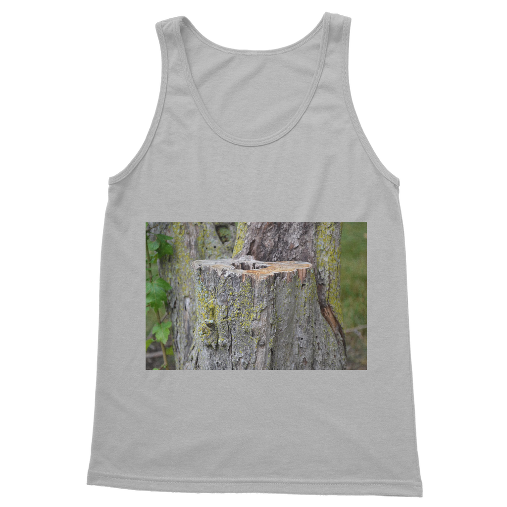 Tree Stump Classic Adult Vest Top in various colors, showcasing its unisex design and high-quality fabric.