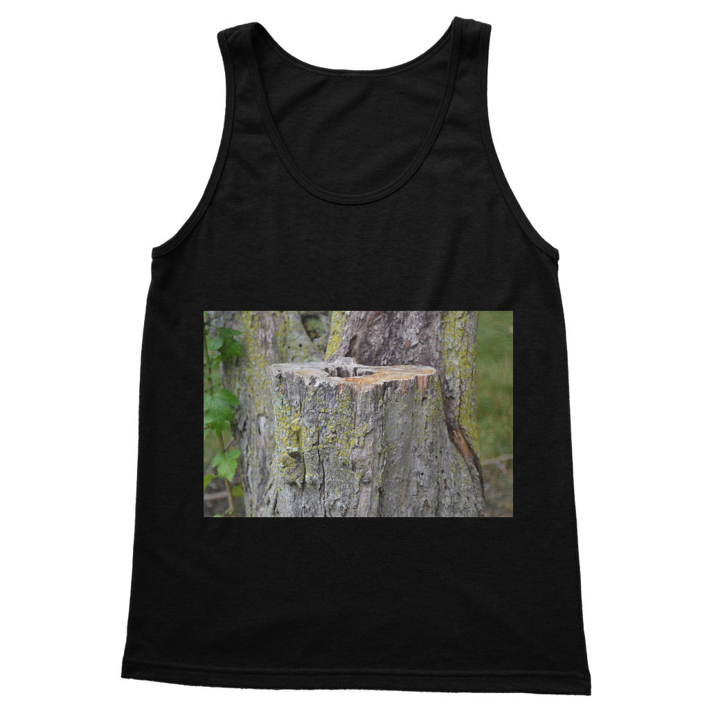 Tree Stump Classic Adult Vest Top in various colors, showcasing its unisex design and high-quality fabric.