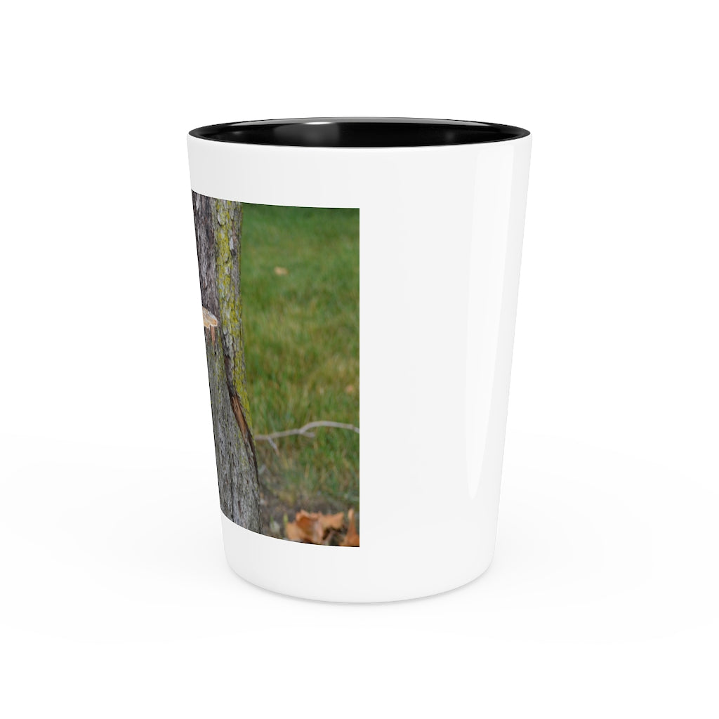 Ceramic Tree Stump Shot Glass with customizable interior options.