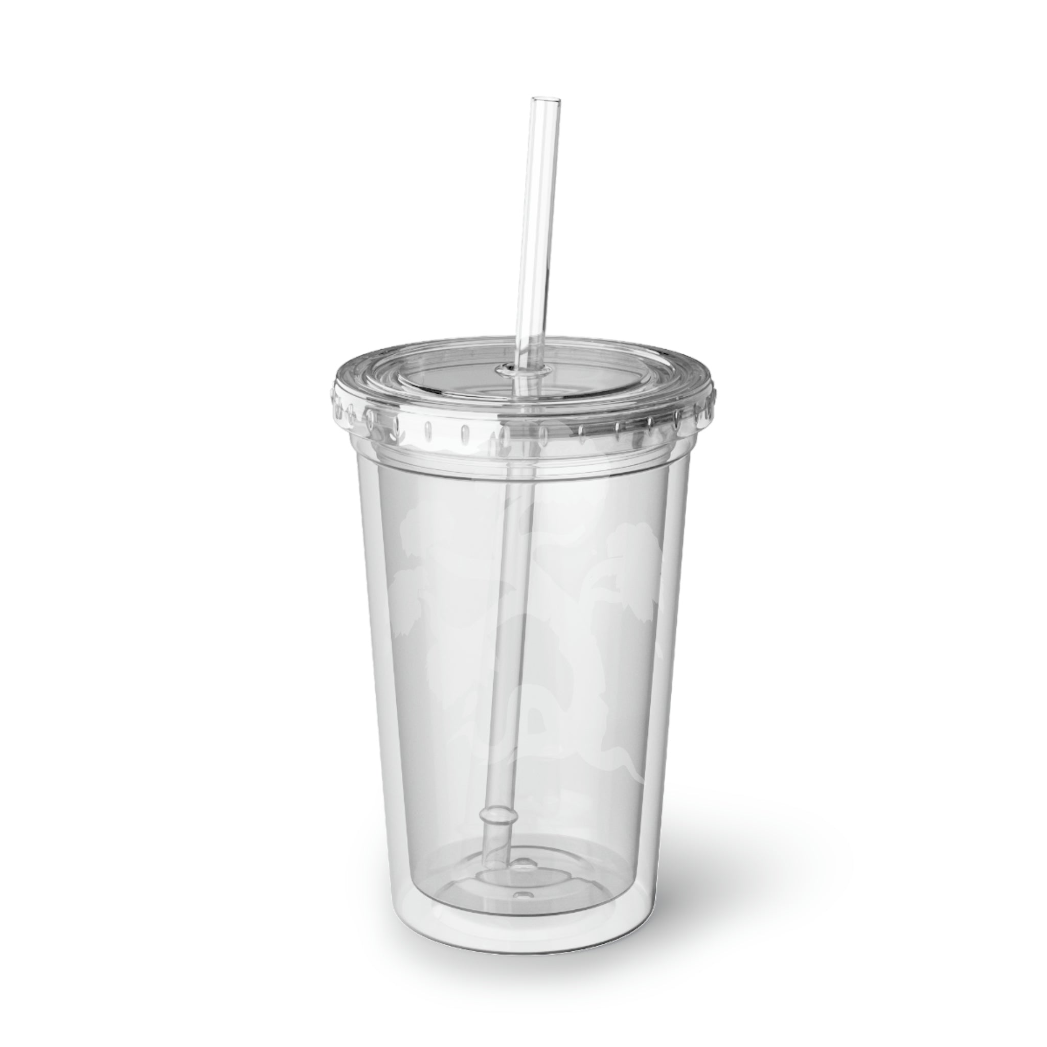 Tree Suave Acrylic Cup with double-wall insulation, featuring a customizable design and a straw, perfect for hot and cold beverages.