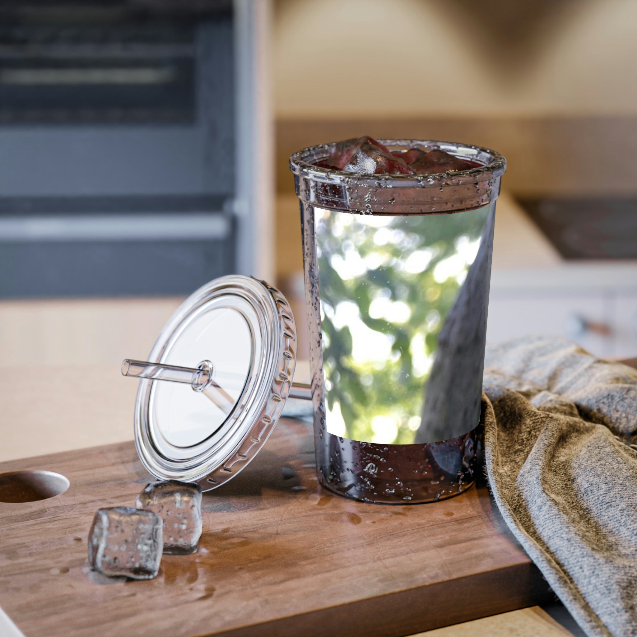 Tree Suave Acrylic Cup with double-wall insulation, customizable design, and BPA-free materials, perfect for hot and cold beverages.