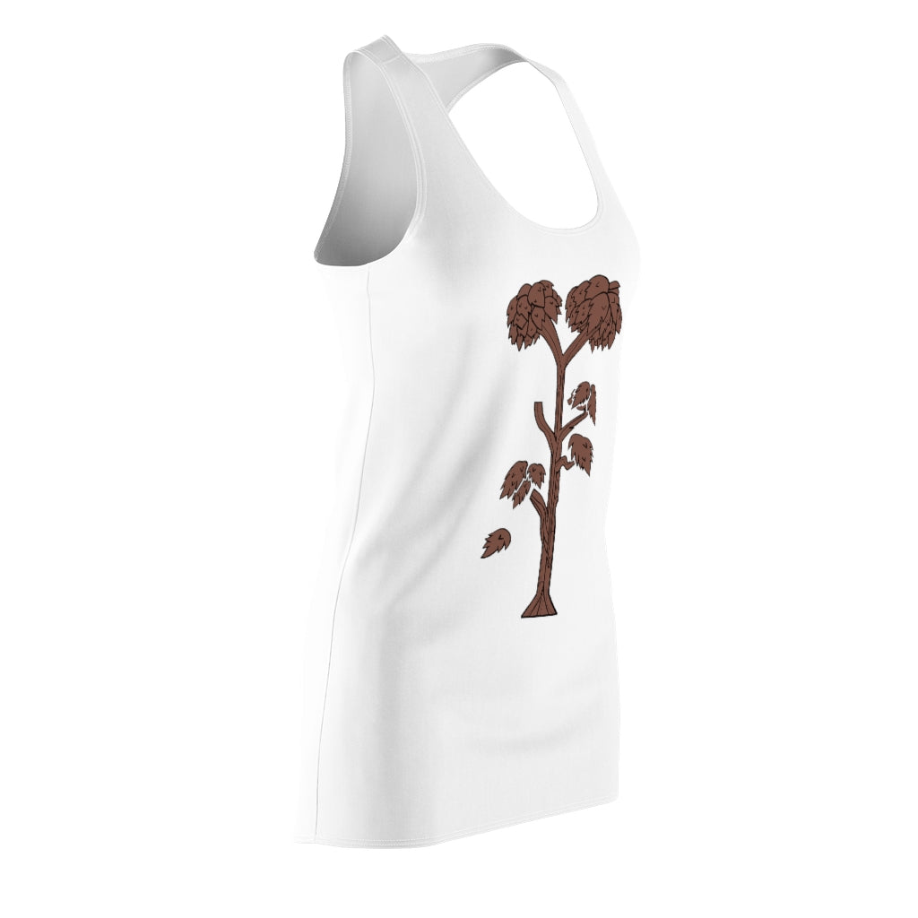 A stylish Tree Women's Cut & Sew Racerback Dress featuring a feminine design and sporty fit, made from lightweight polyester.