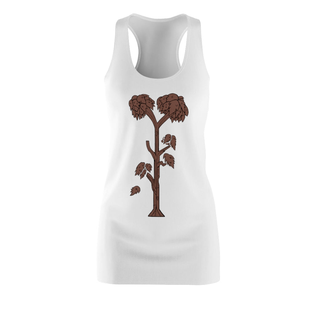 A stylish Tree Women's Cut & Sew Racerback Dress featuring a feminine design and sporty fit, made from lightweight polyester.