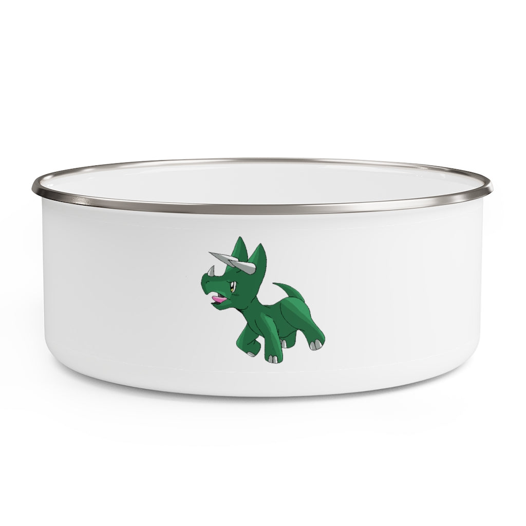 Treevetop Enamel Bowl in stylish design with translucent lid, showcasing its lightweight stainless steel construction.